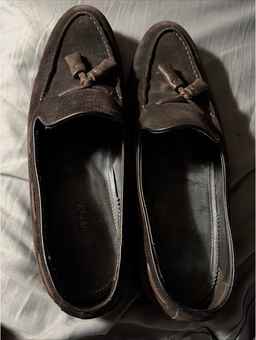 Suit Supply Brown Suede Tassel Loafers